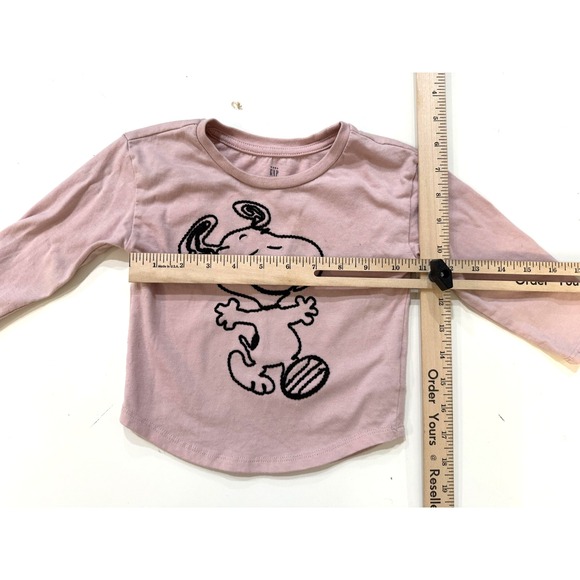 Peanuts Snoopy Shirt Toddler 2T Pink Long Sleeve Graphic Baby Gap Crewneck - Picture 4 of 5